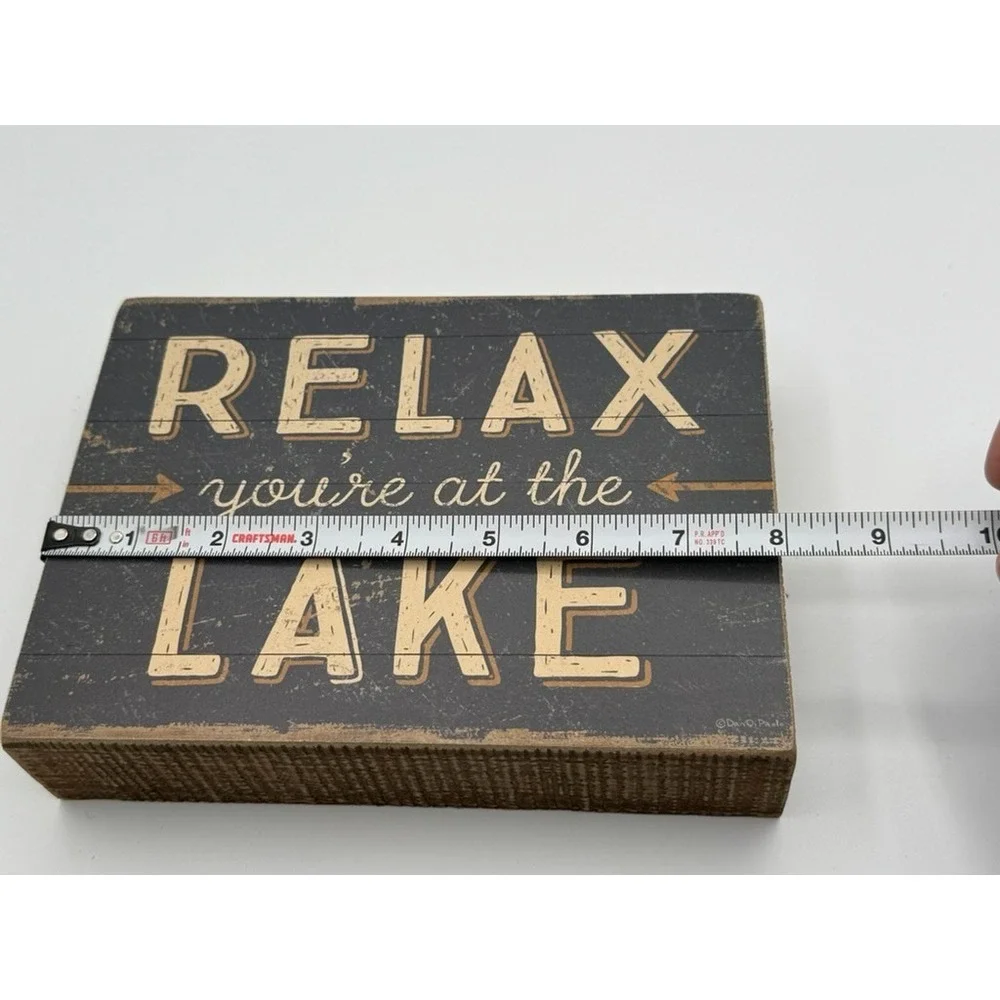 Primitives by Kathy Wood Box Sign Relax You're at the Lake 8